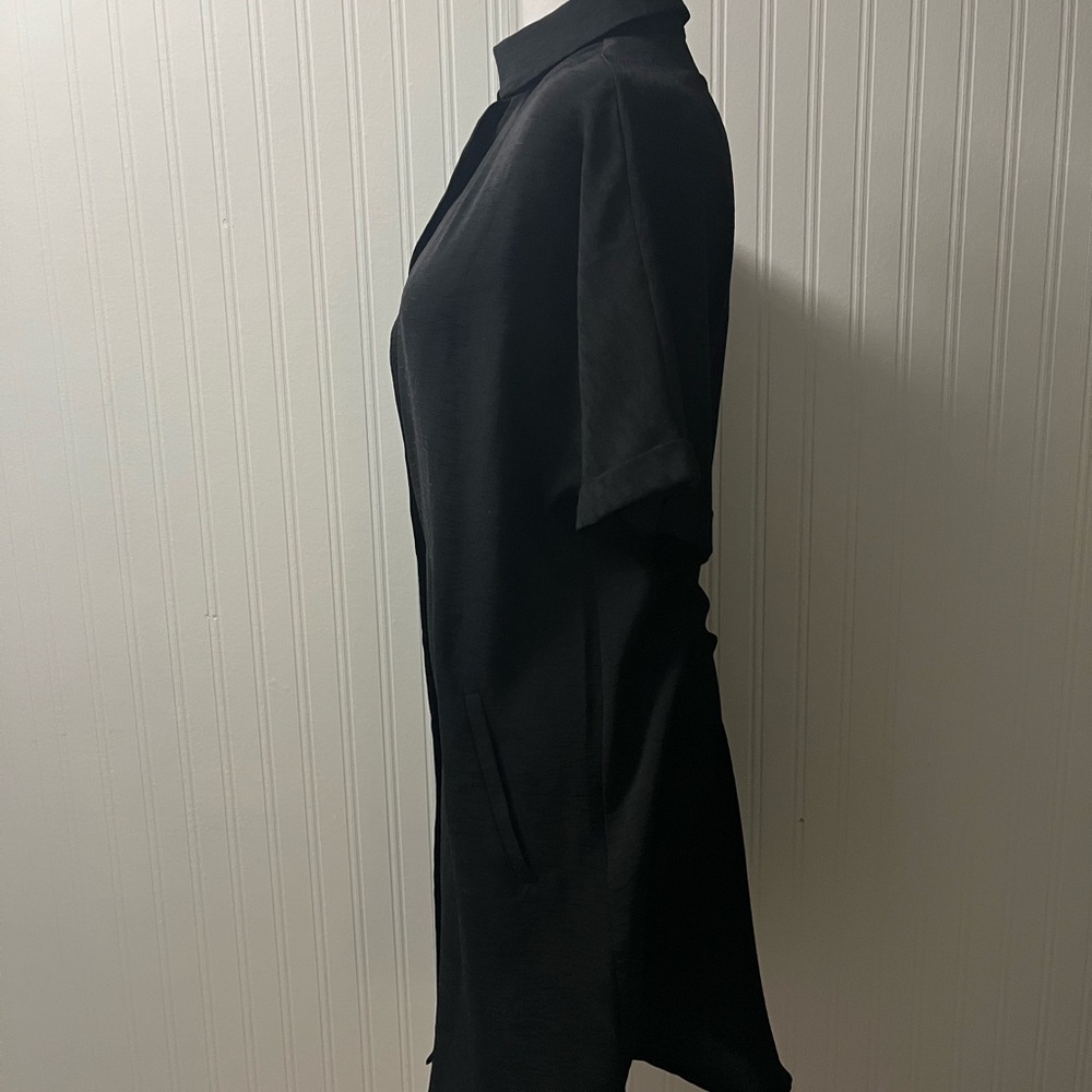 Chic Black Button-Up Swim Coverup - Picture 3 of 7